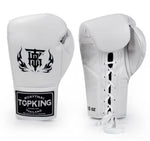 Top King TKBGCO Lace Up MUAY THAI BOXING GLOVES Cowhide Leather 8-14 oz White