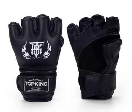 TOP KING EXTREME TKGGE MMA GRAPPLING GLOVES Thumb Enclosure Leather Size M-XL Black