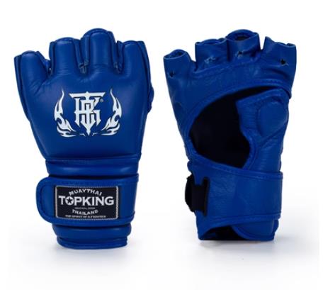 TOP KING EXTREME TKGGE MMA GRAPPLING GLOVES Thumb Enclosure Leather Size M-XL Blue