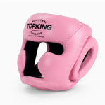 TOP KING TKHGFC-EV FULL FACE MUAY THAI BOXING MMA SPARRING HEADGEAR HEAD GUARD PROTECTOR Leather M-XL Pink