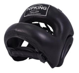 TOP KING "PRO" TRANING TKHGPT-CC FULL FACE MUAY THAI BOXING MMA SPARRING HEADGEAR HEAD GUARD PROTECTOR Leather M-XL Black