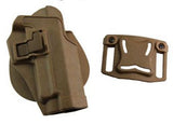 Airsoft Tactical Military CQC OWB Polymer Pistol Holster G17/1911/M92/P226/USP 3 Colours