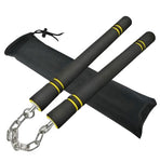 Set of Safe Foam Padded Training Nunchuka With Steel Chain & Case TW01 Junior Size 9.8 inch 4 Colours