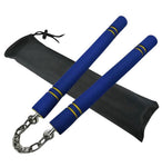 Set of Safe Foam Padded Training Nunchuka With Steel Chain & Case TW01 Junior Size 9.8 inch 4 Colours