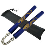 Set of Safe Foam Padded Training Nunchuka With Steel Chain & Case TW03 Junior Size 9.8 inch 4 Colours