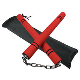 Set of Safe Foam Padded Training Nunchuka With Steel Chain & Case TW04 Adult Size 11 inch 4 Colours