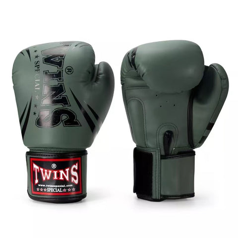 TWINS SPIRIT MUAY THAI BOXING GLOVES 8-14 oz FBGVS3-TW6 Army Green