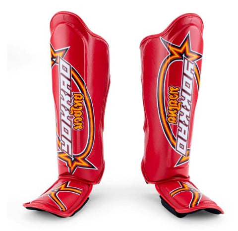 YOKKAO VERTICAL MUAY THAI BOXING MMA SHIN GUARD PROTECTOR XS-L RED