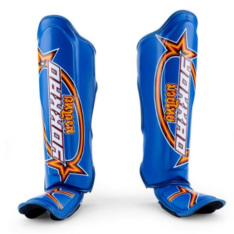 YOKKAO VERTICAL MUAY THAI BOXING MMA SHIN GUARD PROTECTOR XS-L BLUE