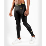 Venum-03727-126 G-FIT SPATS MEN COMPRESSSION TIGHTS PANTS XS-XXL Black Gold