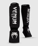 VENUM-0480-128 KONTACT ELASTIC MUAY THAI BOXING MMA SHIN GUARD PROTECTOR Cotton Size M-L Black Silver