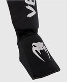 VENUM-0480-128 KONTACT ELASTIC MUAY THAI BOXING MMA SHIN GUARD PROTECTOR Baumwolle Größe ML Schwarz Silber