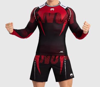 VENUM Adrenaline Men's MMA Muay Thai Boxing LONG SLEEVES Rashguard Compression T-shirt M-L Red