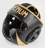 VENUM-2052-126 Challenger MUAY THAI BOXING MMA SPARRING HEADGEAR HEAD GUARD PROTECTOR Semi Leather Size Free Black Gold