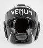 VENUM-2052-128 Challenger MUAY THAI BOXING MMA SPARRING HEADGEAR HEAD GUARD PROTECTOR Semi Leather Size Free Black Silver