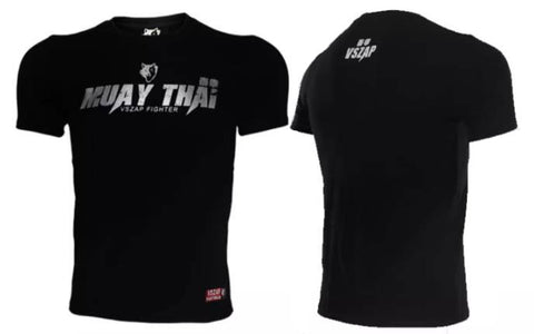 Vszap VT011 Muay Thai Boxing T-Shirt S-4XL Black Silver