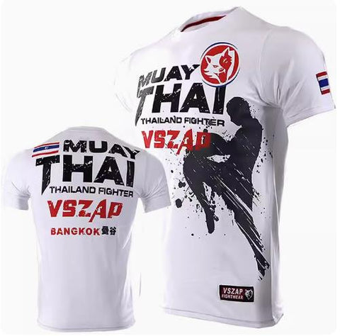 Vszap Bangkok VT002 Muay Thai Boxing T-Shirt XS-4XL White