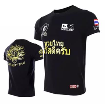 Vszap Lotus VT005 Muay Thai Boxing T-Shirt XS-4XL Black