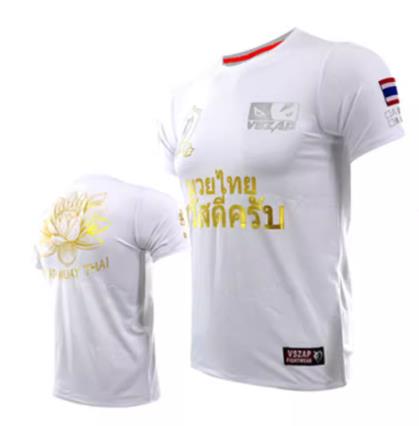 Vszap Lotus VT005 Muay Thai Boxing T-Shirt XS-4XL White