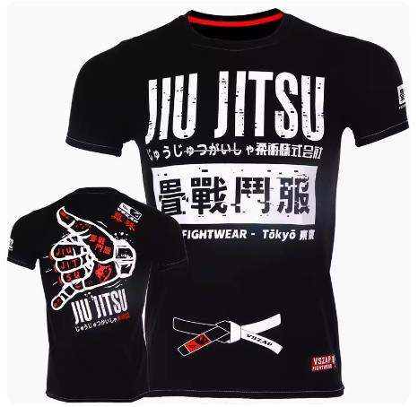 Vszap Jiu Jitsu VT007 Muay Thai Boxing T-Shirt S-4XL Black