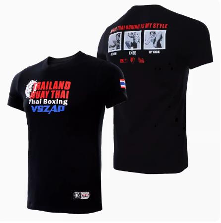 Vszap VT026 Muay Thai Boxing T-Shirt S-4XL Black