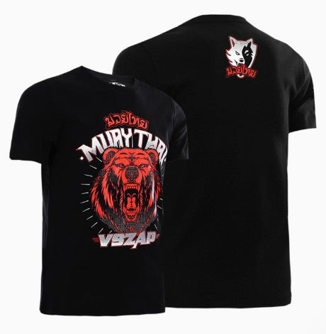 Vszap VT094 Bear King Muay Thai Boxing T-Shirt S-2XL Black