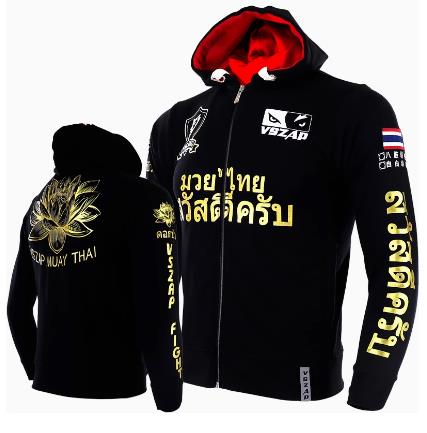 Vszap VTHJ017 Muay Thai Boxing Zip Up Hoodie Long Sleeve XS-3XL