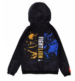 Vszap VTHJ031 Fight Lion Zip Up Hoodie Long Sleeve S-2XL