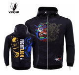 Vszap VTHJ031 Fight Lion Zip Up Hoodie Long Sleeve S-2XL