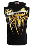 Vszap Spider VTT020 Muay Thai Boxing Vest Hooded Zipper Tank Top S-4XL Black