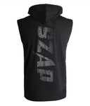 Vszap VTT021 MMA Vest Hooded Zipper Tank Top S-4XL Black