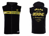 Vszap VTT022 Boxing Vest Hooded Zipper Tank Top S-4XL Black