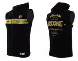 Vszap VTT022 Boxing Vest Hooded Zipper Tank Top S-4XL Black