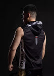 Vszap VTT023 Muay Thai Boxing Quick Dry Vest Hooded Tank Top S-4XL Black Unisex