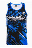 Vszap VTT023 Muay Thai Boxing Schnelltrocknende Weste mit Kapuze, Tanktop, S-4XL, Schwarz, Unisex