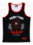 Vszap VTT023 Muay Thai Boxing Schnelltrocknende Weste mit Kapuze, Tanktop, S-4XL, Schwarz, Unisex