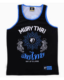 Vszap VTT023 Muay Thai Boxing Schnelltrocknende Weste mit Kapuze, Tanktop, S-4XL, Schwarz, Unisex