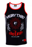 Vszap VTT023 Muay Thai Boxing Schnelltrocknende Weste mit Kapuze, Tanktop, S-4XL, Schwarz, Unisex