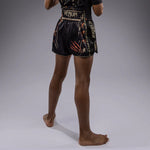 Venum-05378-117 Tiger Kids MUAY THAI BOXING Shorts 8-14 yrs Black Neon Orange