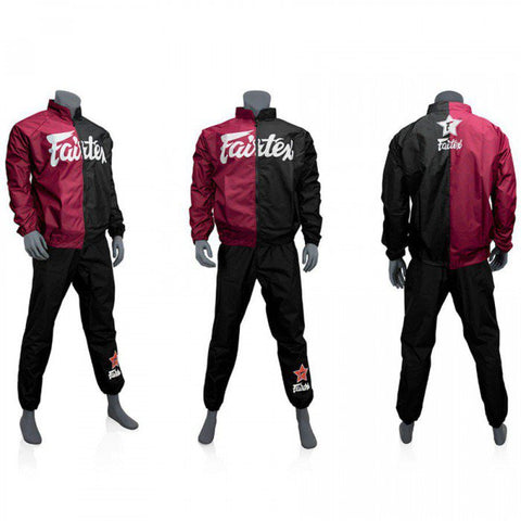 Fairtex VS5 Sauna Suit Vinyl Sweatsuit M-XL (SET) Black Maroon