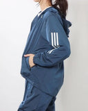 Clearance Adidas Women's 24/7 Loose Fit Windbreaker Size S-L Blue