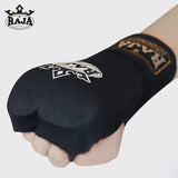 RAJA MUAY THAI BOXING QUICK GEL GLOVES HANDWRAPS XS-L Black