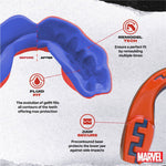 SAFEJAWZ Marvel Spider-Man SPORTS MUAY THAI BOXING MMA SELF-FIT MOUTHGUARD Red Senior Age 12+