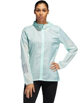 Clearance Adidas Women's Response Translucen Running Jacket Size M Light Blue