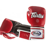 Fairtex BGV5 MUAY THAI BOXING GLOVES Leather 16 oz Red Black White