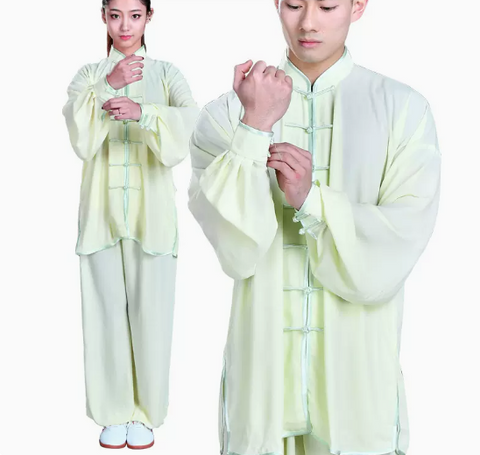 Traditional Martial Art Tai Chi Kung Fu Uniform Suit(U02) Summer Linen Size S-XXL Unisex Cream