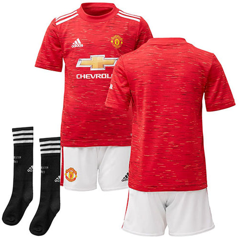 Adidas Kids Unisex Manchester United 20/21 Home Kit Size 92-116