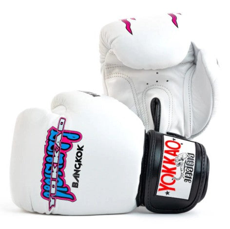 YOKKAO EASY CLUB MUAY THAI BOXING GLOVES 8-16 oz White