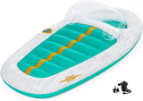 Vacation Inflatable Yacht Lounge Inflatable Pool & Water Float with Air Pump 216 x 117 cm