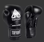 TOFIGHT CLASSIC MUAY THAI BOXING GLOVES VELCRO 8-14 oz Black